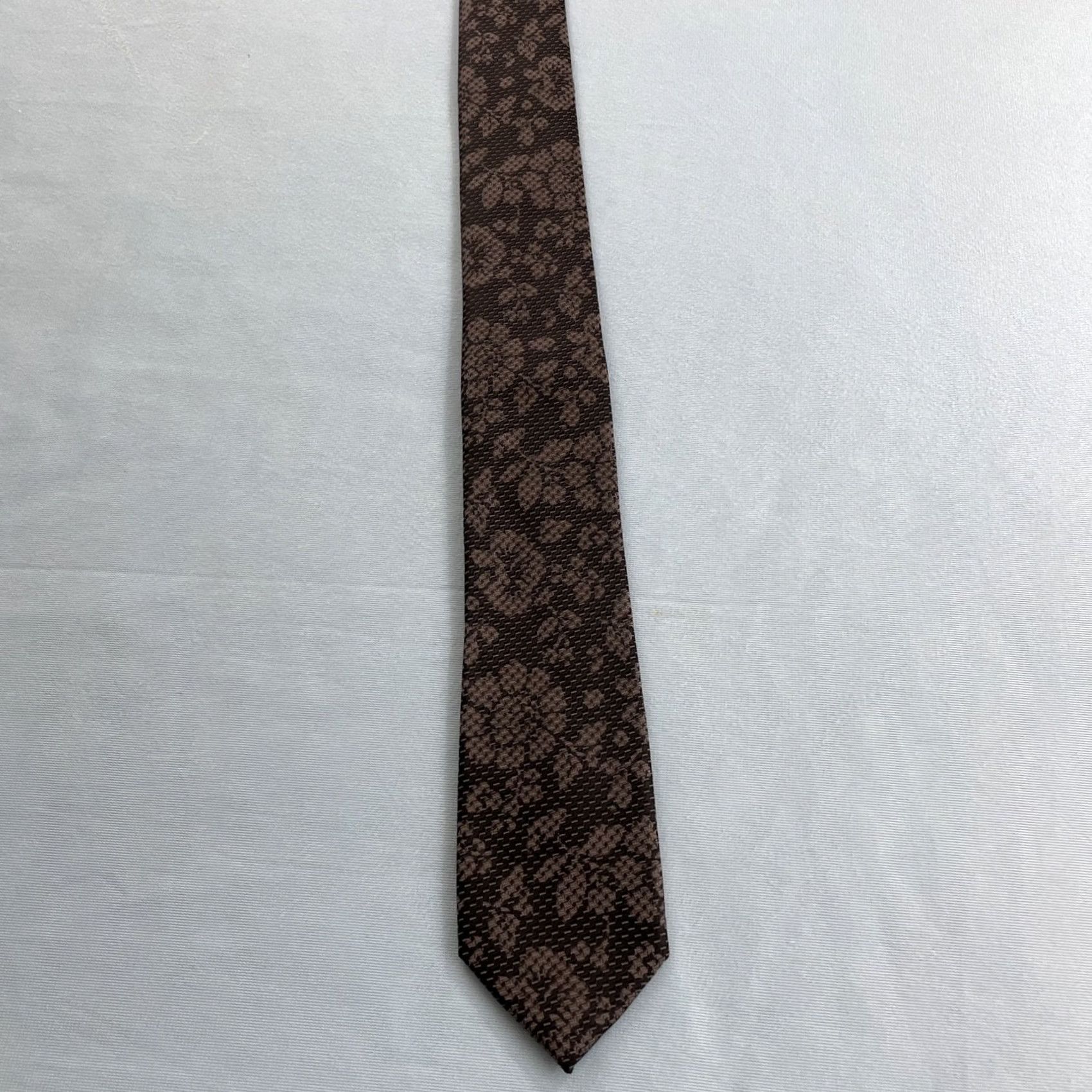 Vintage 14th Union Baroque Skinny Tie Black Silver Floral Metallic Cybergoth Club Necktie, Men, One Size, Wedding, Adjustable, Slim Tie, Size ONE SIZE - 3 Thumbnail