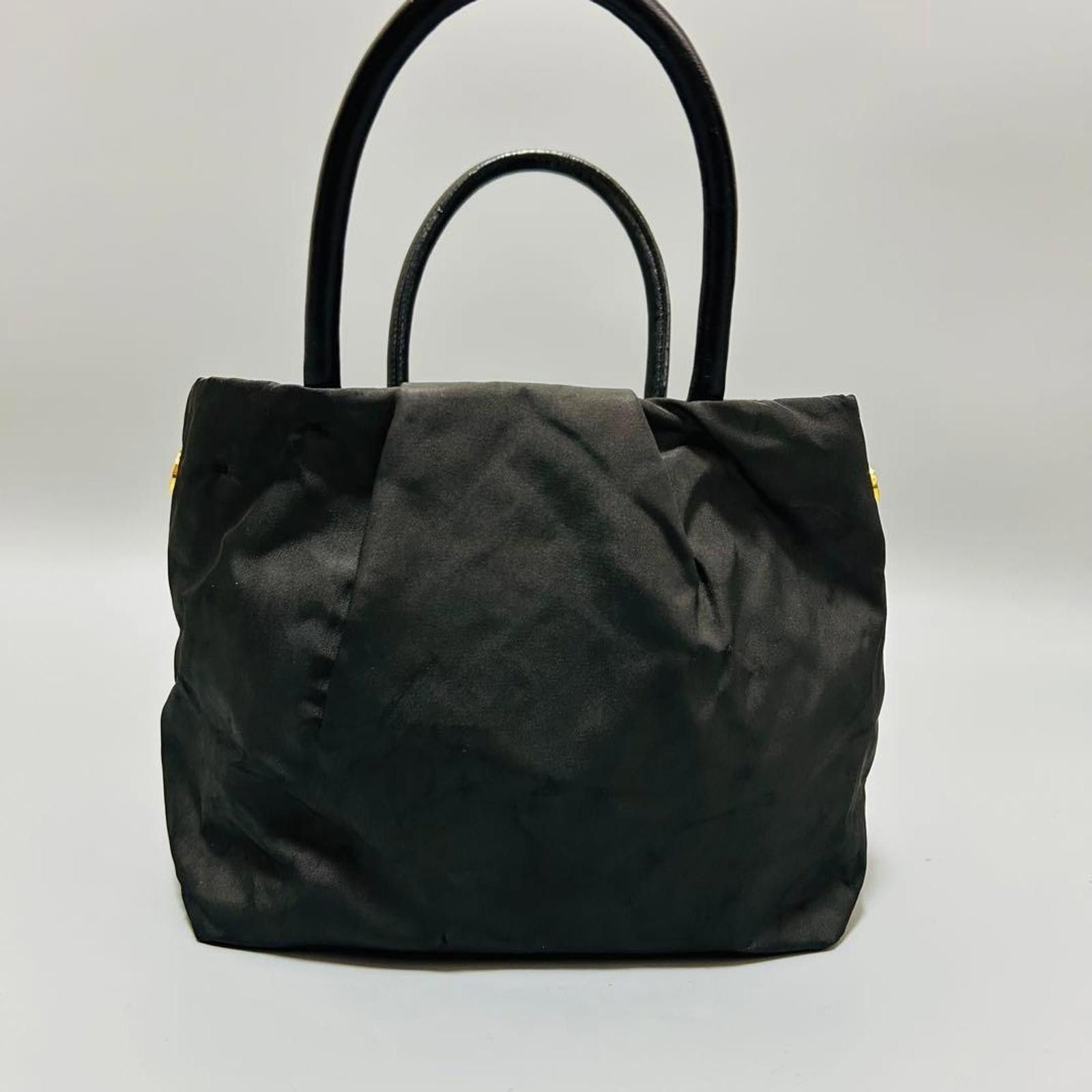 Prada Prada - Black Nylon and Leather Bow Detail Size ONE SIZE - 3 Thumbnail