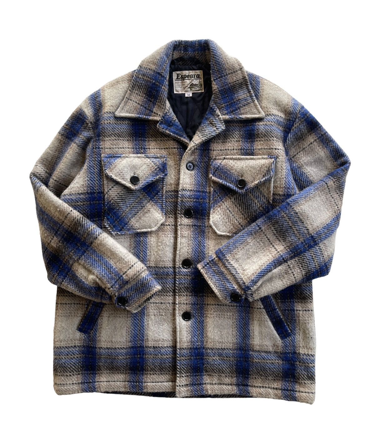 Japanese Brand Vintage 90s Wool Baggy Tartan Jacket Size US M / EU 48-50 / 2 - 1 Thumbnail