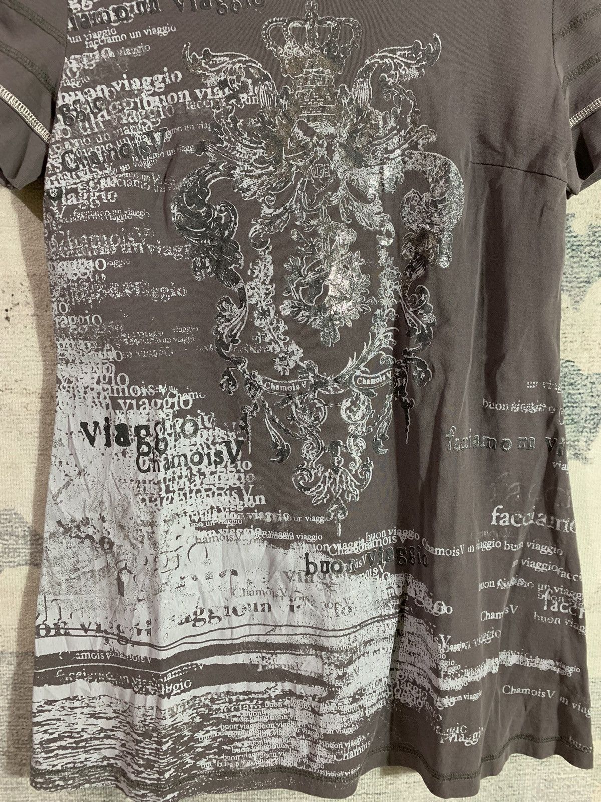 Japanese Brand × Vintage Gothic Undefined Tribal Poem Rock Style Chamois V Size L / US 10 / IT 46 - 3 Thumbnail