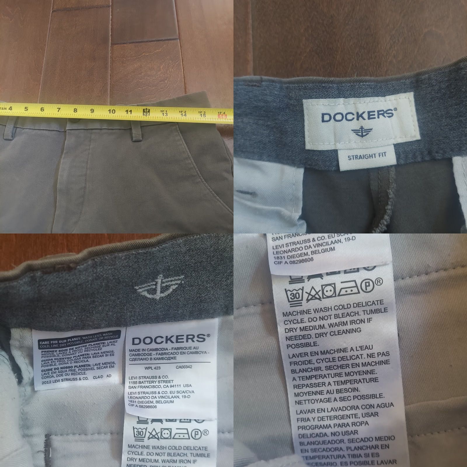 Dockers DOCKERS Pants Men Gray Straight Chino W32 L29 Regular Pockets Button Zip Casual Formal Size US 32 / EU 48 - 10 Thumbnail