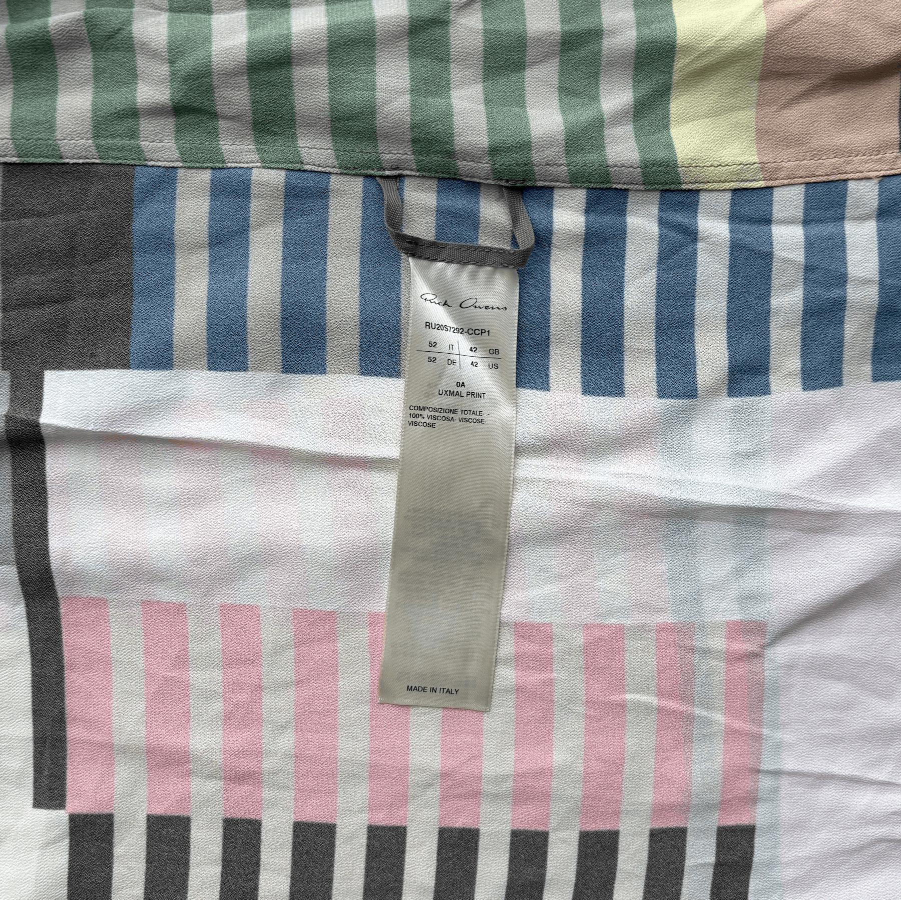 Rick Owens Rick Owens Tecuatl SS20 Multicolor Striped Shirt Size US M / EU 48-50 / 2 - 5 Thumbnail