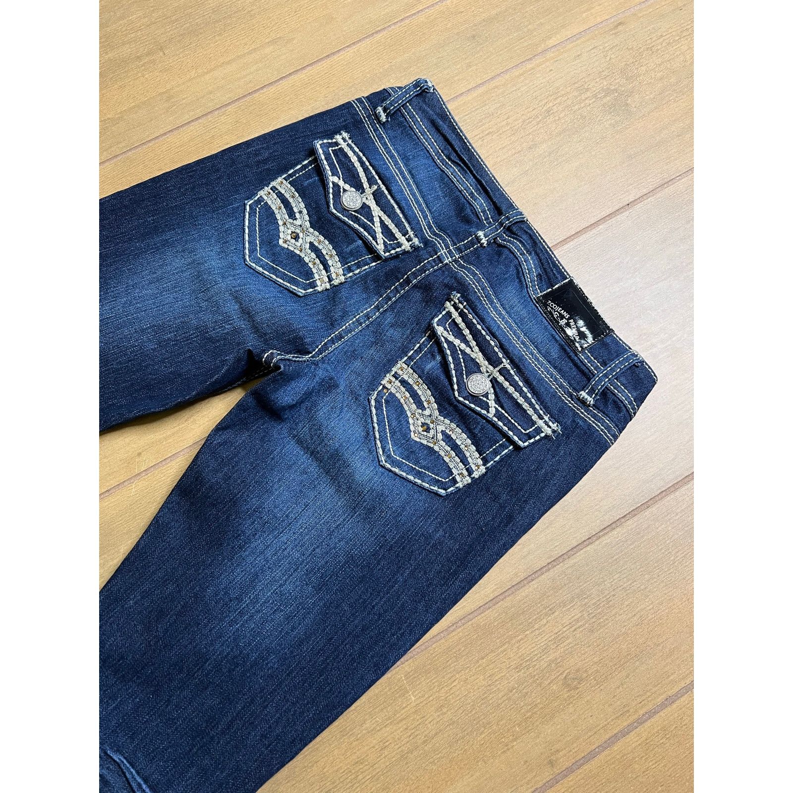 Vintage ZCO Jeans Premium Womens Size 7 Bootcut Flare Dark Wash Y2K Size 29" - 9 Thumbnail