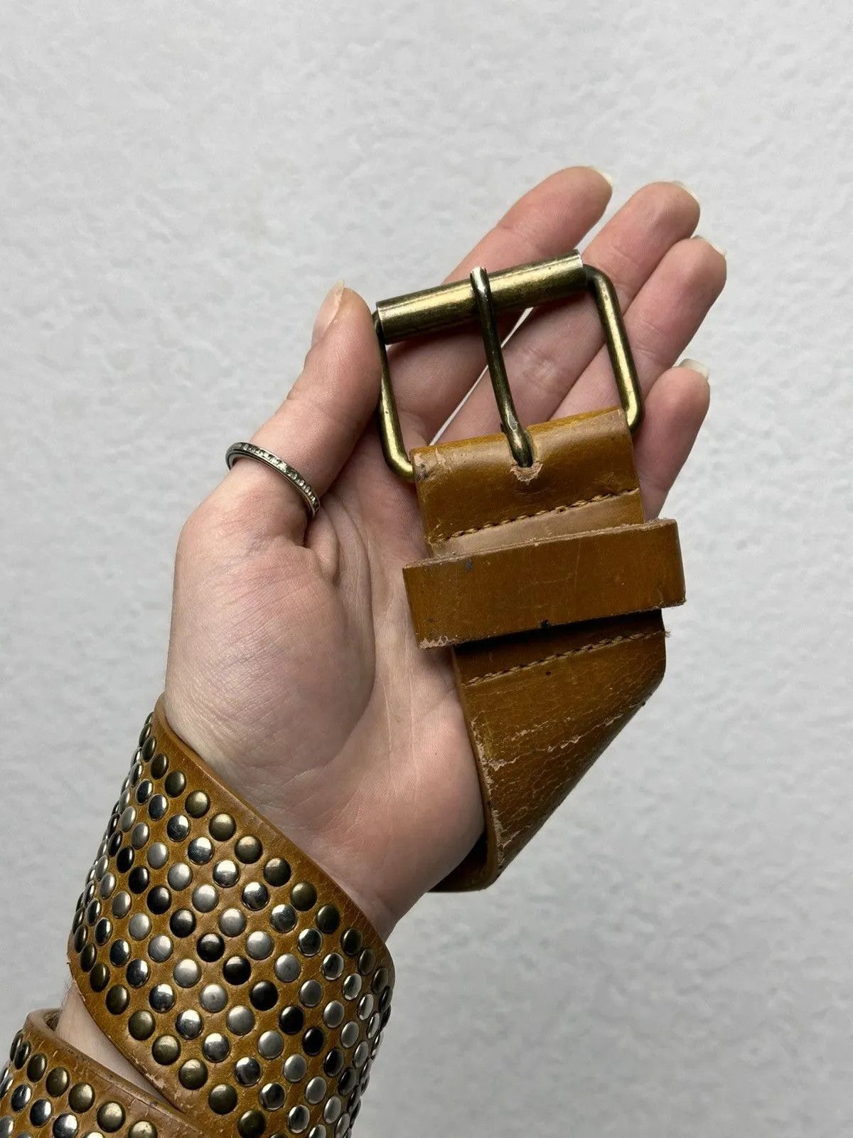 B.B. Simon Japanese Brand Vintage Y2K Rhinestones Hype Leather Belt Size ONE SIZE - 2 Thumbnail