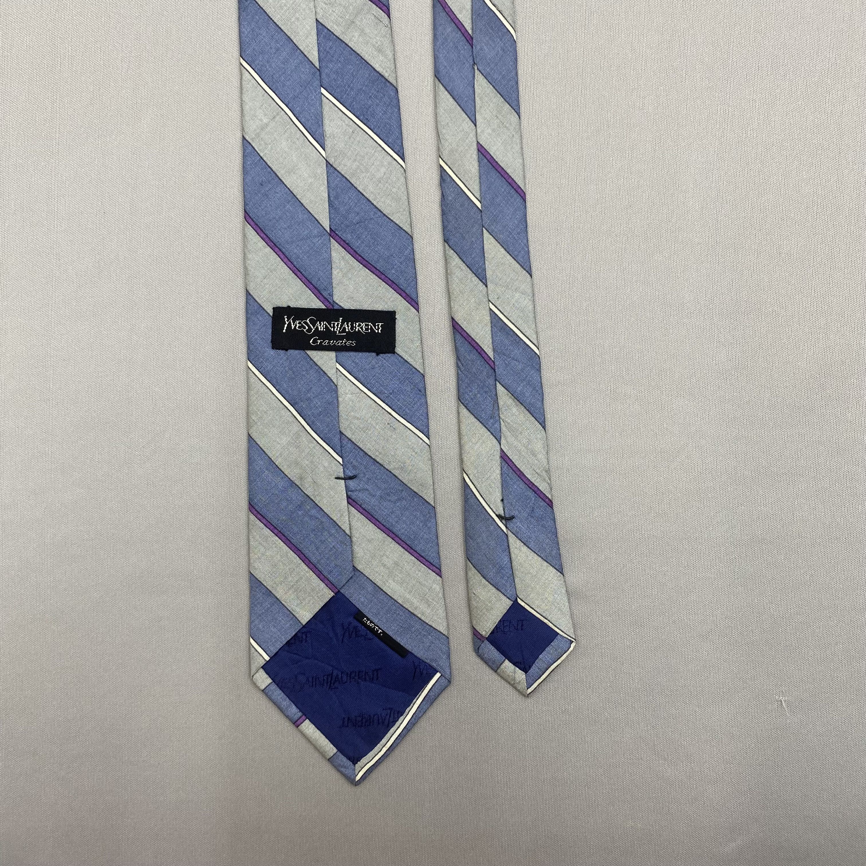 Japanese Brand Vintage Yves Saint Laurent SILK Necktie Cravate Pure Silk Size ONE SIZE - 6 Thumbnail