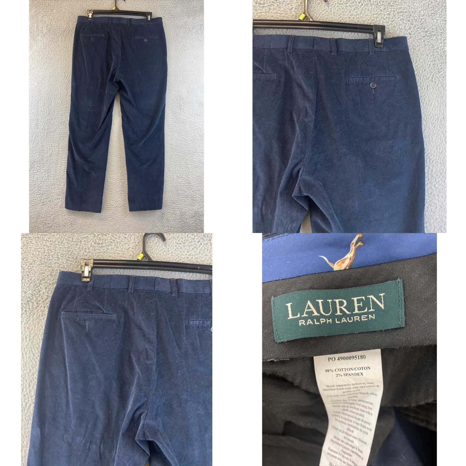 Polo Ralph Lauren Polo Ralph Lauren Pants Men 36 Navy Corduroy Straight Chino Belt Loops Zip Front 32 Inseam Size US M / EU 48-50 / 2 - 8 Thumbnail
