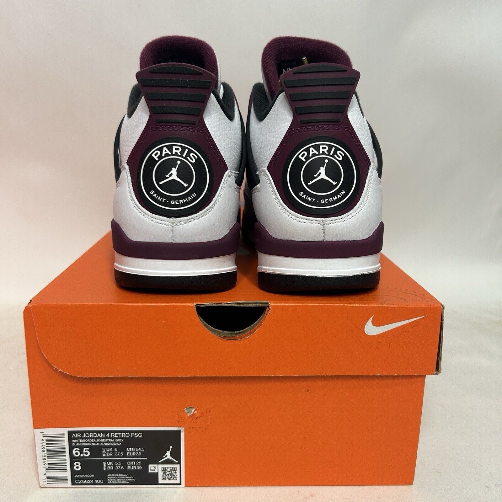 Jordan Brand Nike Air Jordan 4 Retro x Paris Saint-Germain Factory Flaw Size US 8 / IT 38 - 6 Thumbnail