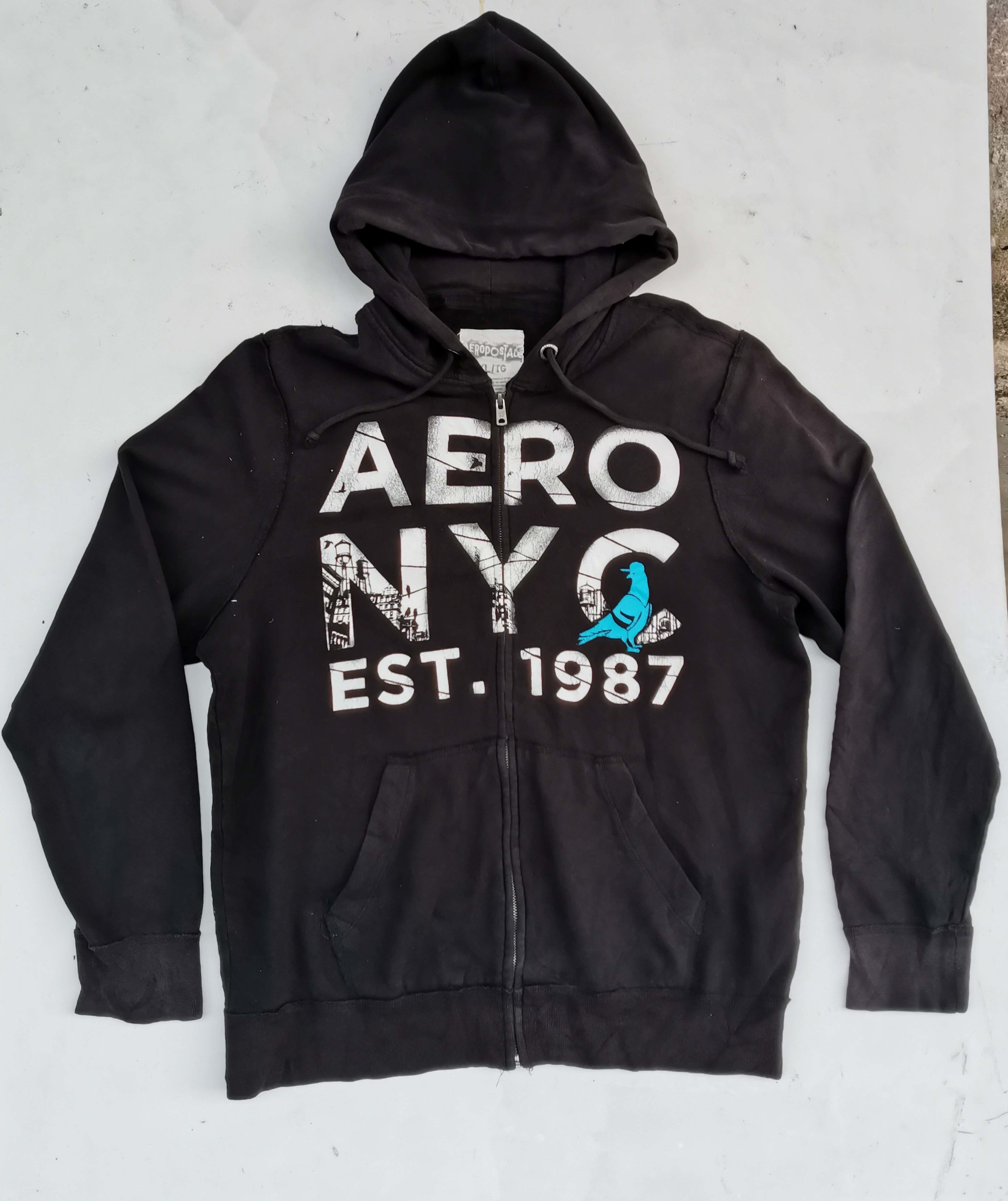 Designer × Japanese Brand Aero NYC Est. 1987 Big Logo Hoodie Zipper Sweatshirt Size US XL / EU 56 / 4 - 1 Thumbnail