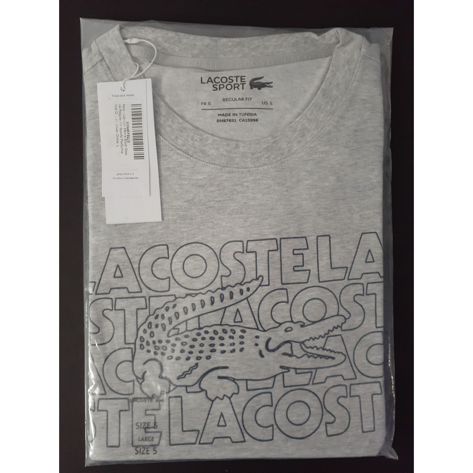 Lacoste Lacoste Regular Fit Sports Performance Graphic T-Shirt L Size US L / EU 52-54 / 3 - 2 Thumbnail