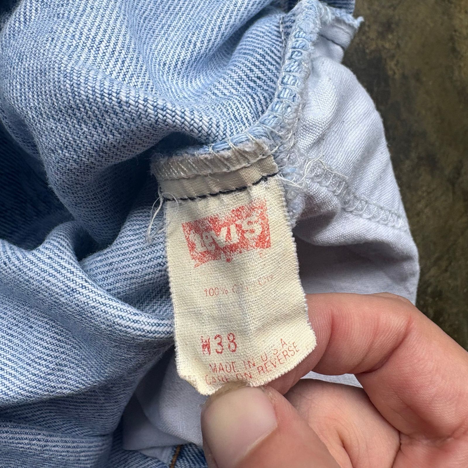 Levi's × Vintage Vintage 90s Light wash Levis Orange Tab Jorts Size US 38 / EU 54 - 5 Thumbnail