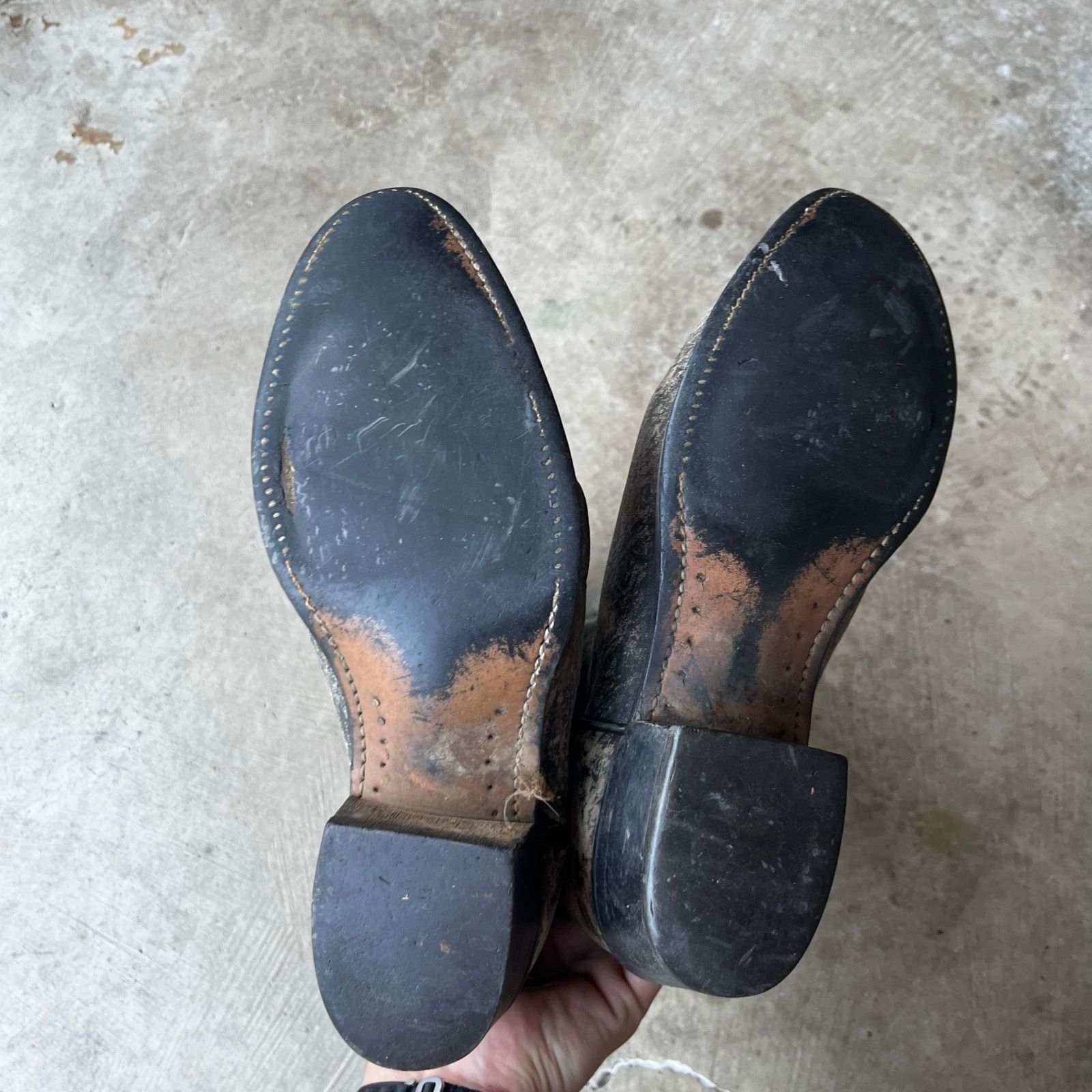 Vintage VINTAGE COWBOY BOOTS TWO-TONE GRAY LEATHER WESTERN MENS 10 D Size US 10 / EU 43 - 3 Thumbnail