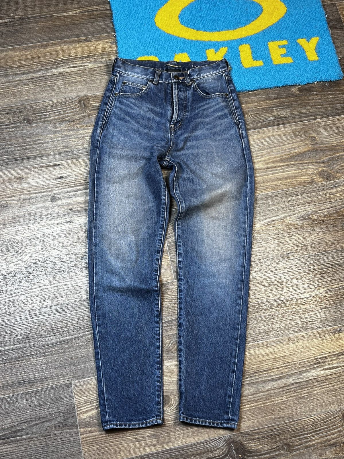 Saint Laurent Paris Saint Laurent Blue Denim Japanese High Rise Pant Size 25" / US 0 / IT 36 - 1 Thumbnail