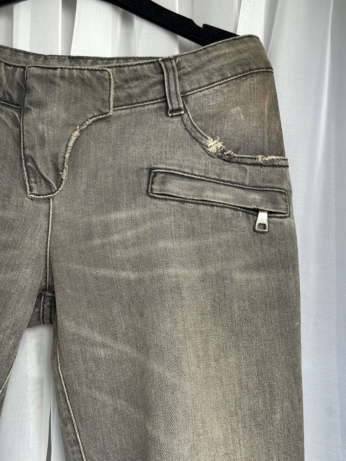 Balmain BALMAIN Decarnin SS 2010 Oil Stained Biker Denim Zip Jeans Size US 28 / EU 44 - 12 Thumbnail