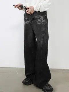 Japanese Brand Vintage Street Hip Hop Washed Faded Black Ripped Jeans Size US 34 / EU 50 - 4 Thumbnail
