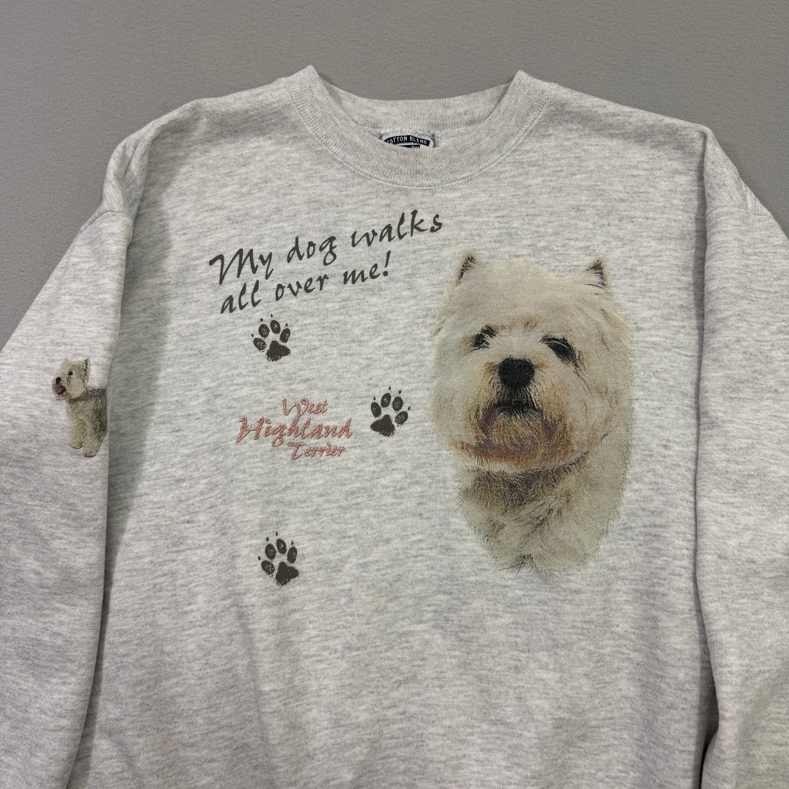 Vintage Vintage West Highland Terrier Dog Sweatshirt Size Large Gray Size US L / EU 52-54 / 3 - 2 Thumbnail