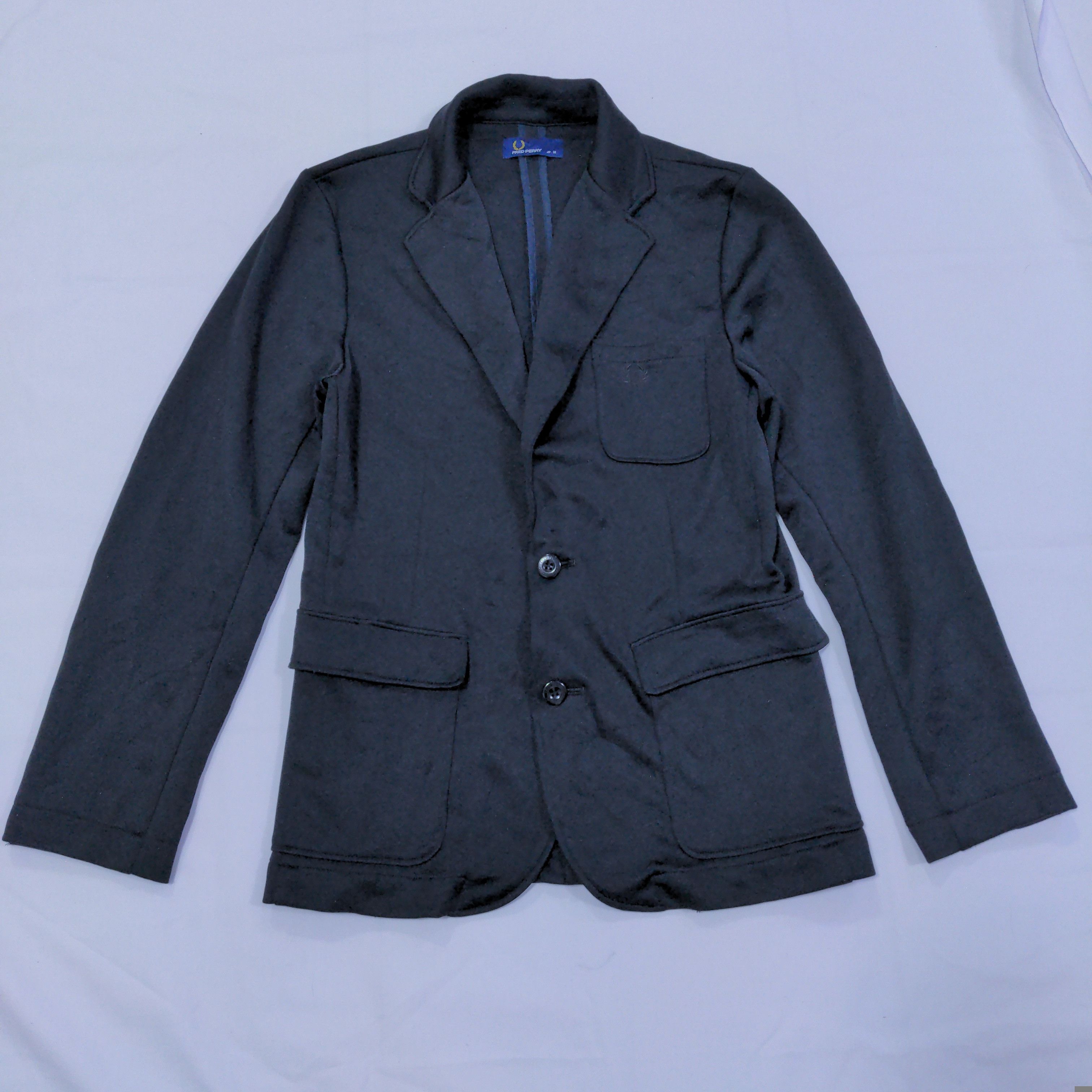 image of Fred Perry Black Slim Fit Mens Blazer M Size