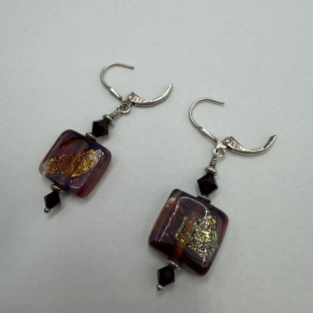 Vintage Vintage Murano Glass 925 Sterling Silver Earrings Dangle Size ONE SIZE - 5 Thumbnail