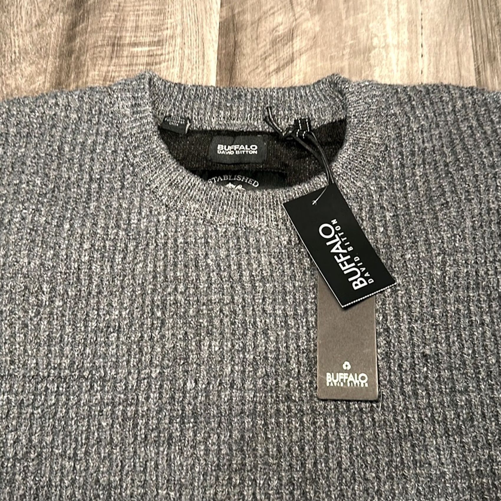Buffalo David Bitton VINTAGE Buffalo Wariner Crewneck Sweater XL Men Gray Polyester 100% Pullover Sweater Mens XL Size US XL / EU 56 / 4 - 6 Thumbnail