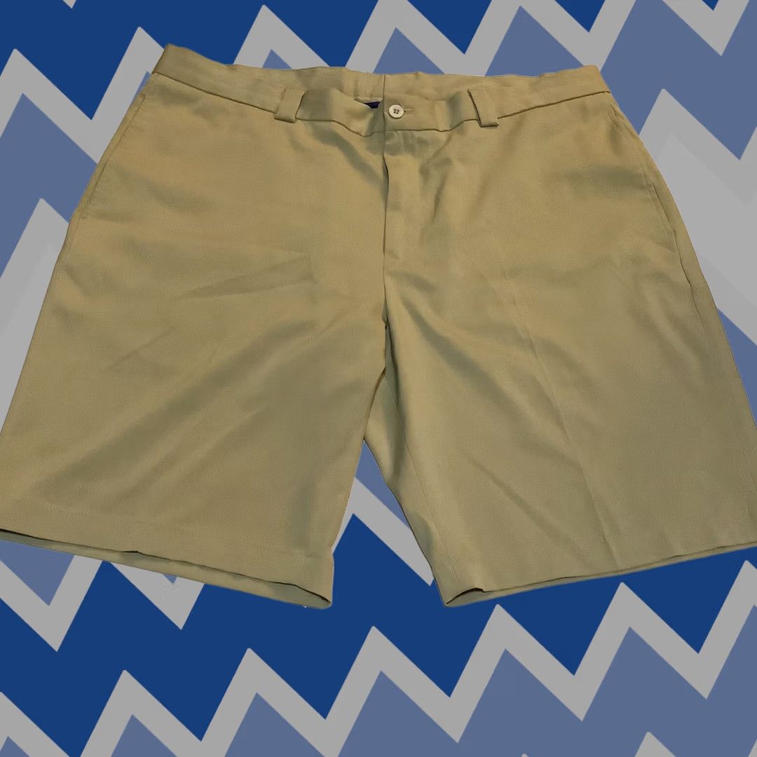 Vintage Slazenger Mens Golf Shorts Khaki 38 Slazenger Regular Flat Front Chino 10in Inseam Men Size US 38 / EU 54 - 1 Thumbnail