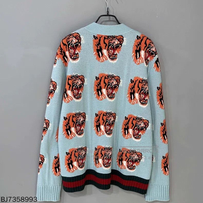 Gucci Gucci Lake blue tiger head logo cardigan coat Size US XXL / EU 58 / 5 - 3 Thumbnail