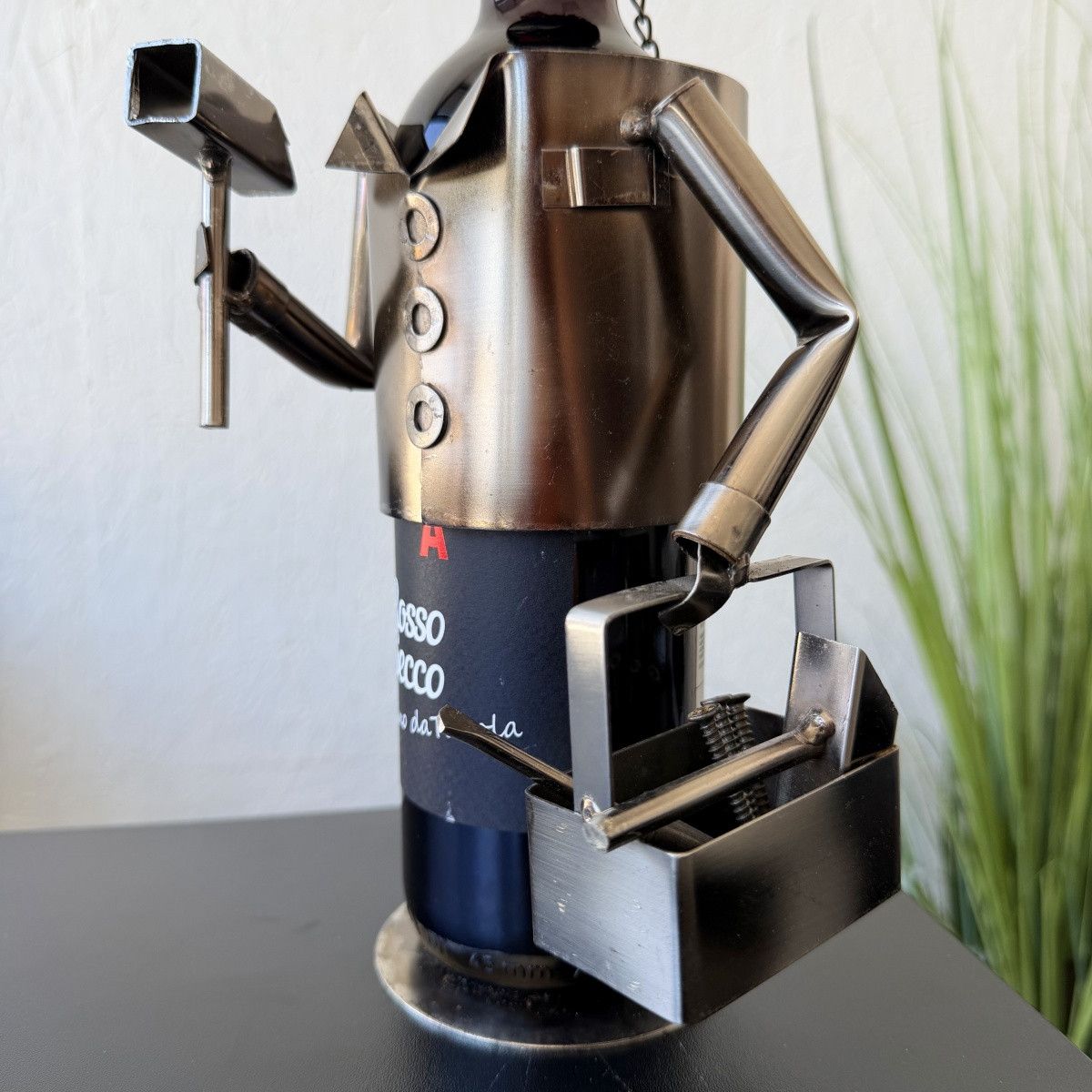 Vintage Vintage Metal Builder Wine Bottle Holder Stand Sculpture Size ONE SIZE - 7 Thumbnail