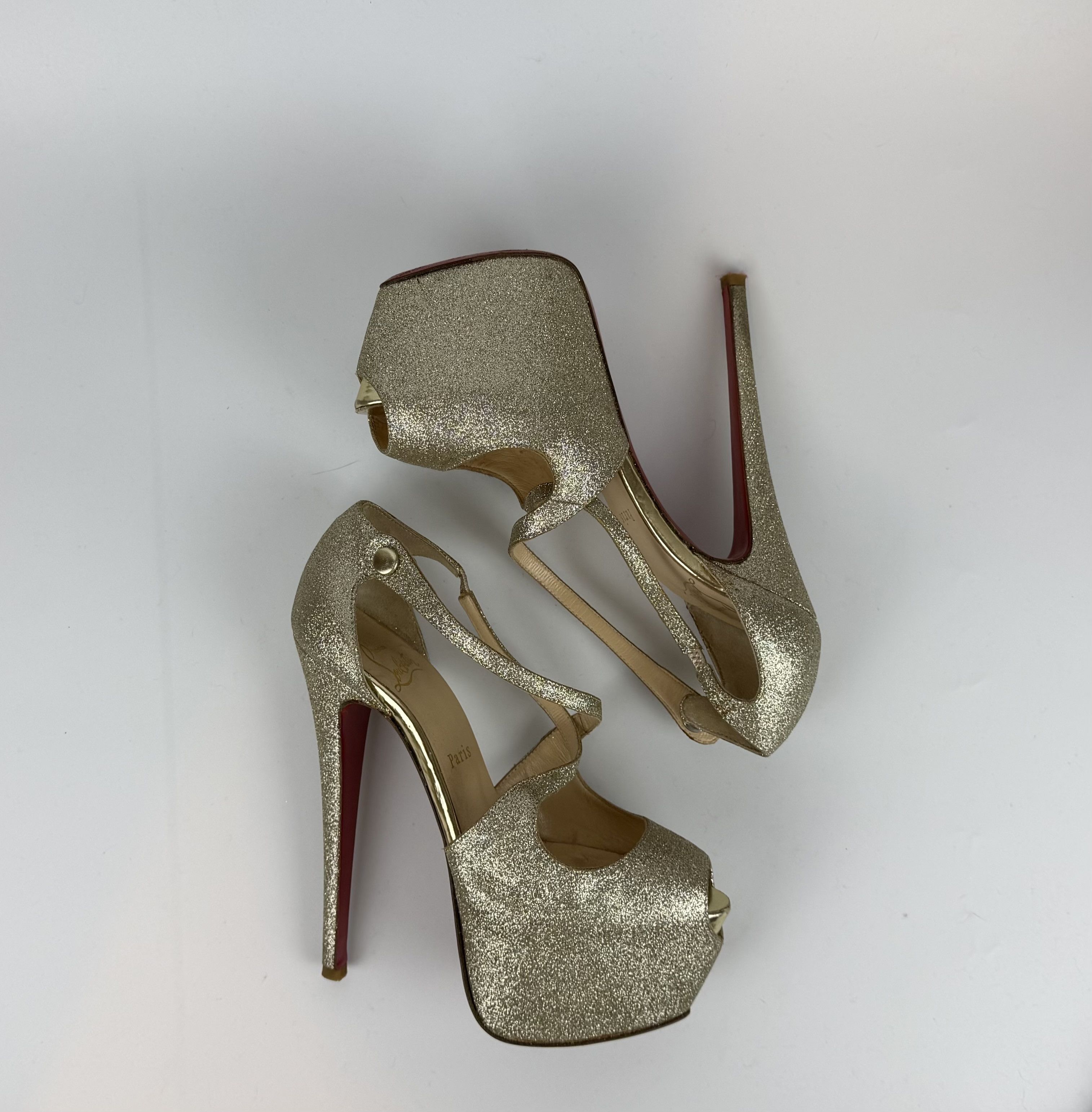 Christian Louboutin CHRISTIAN LOUBOUTIN EXAGONA GLITTER PLATFORM PUMPS Size US 6.5 / IT 36.5 - 9 Thumbnail