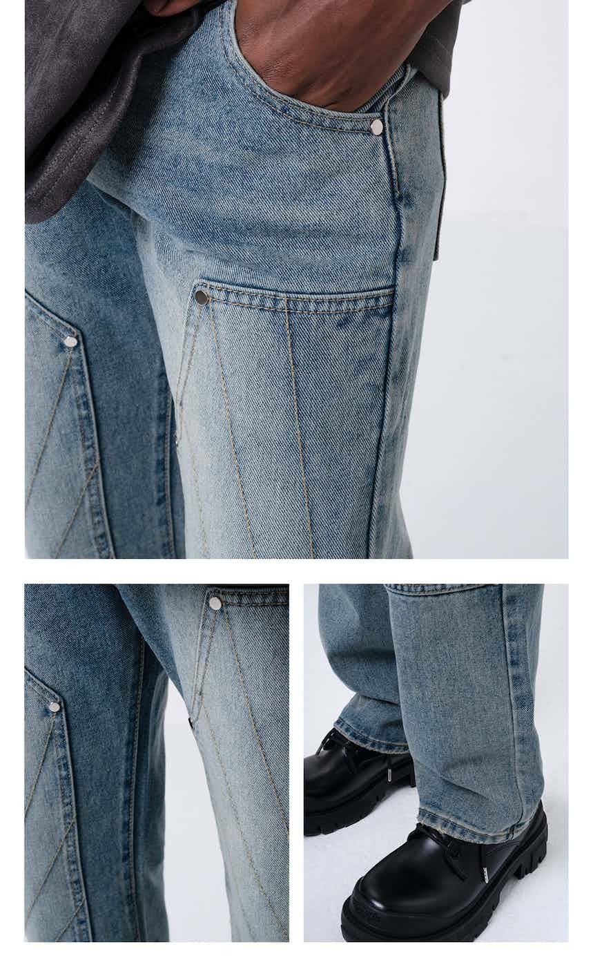washed faded utility skate hiphop jeans