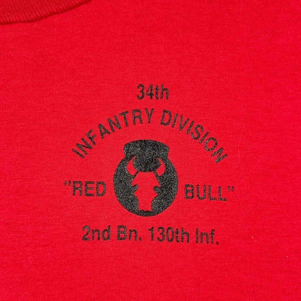 Vintage VINTAGE 34th Infantry Division Shirt Adult SMALL Red Bull Army Military USA 80s Size US S / EU 44-46 / 1 - 2 Thumbnail
