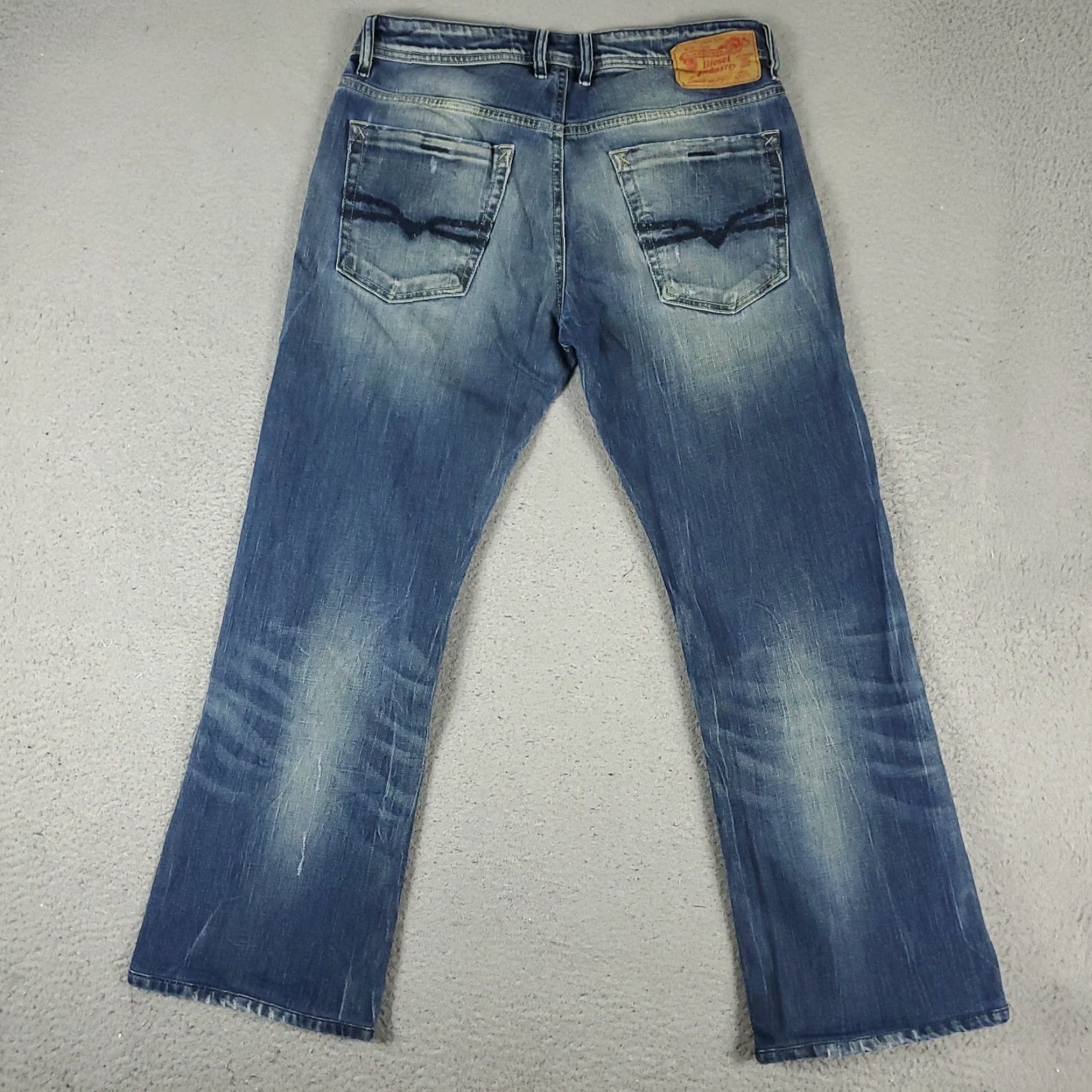 Diesel Diesel Jeans Mens 32x28 Blue Relaxed Fit Bootcut Denim Pants Size US 32 / EU 48 - 7 Thumbnail