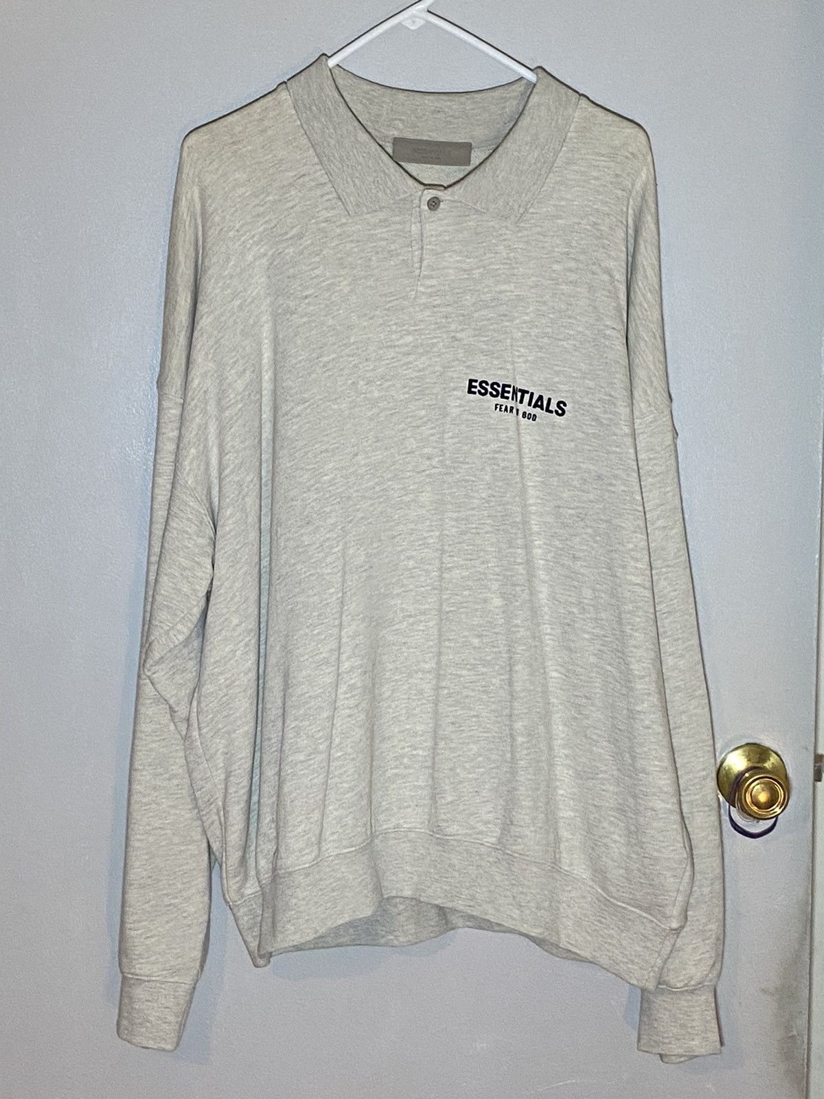 Essentials × Fear of God FOG Essentials Light Grey Long Sleeve Polo Sweatshirt Size US L / EU 52-54 / 3 - 1 Thumbnail