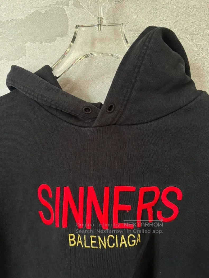 Balenciaga Balenciaga Sinner embroidered hooded sweatshirt Size US S / EU 44-46 / 1 - 3 Thumbnail