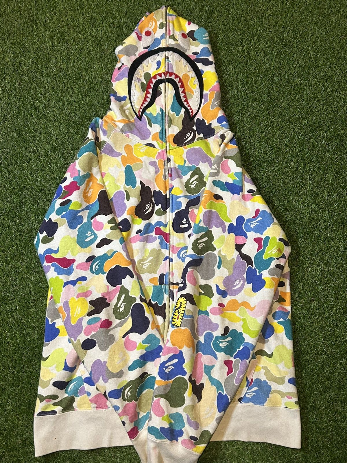 Bape Multi Camo 2nd Shark Full Zip Hoodie | Grailed