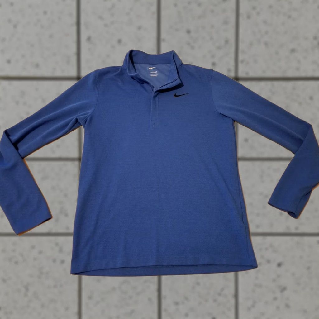 Nike Nike Mens S Small Blue Athletic Long Sleeve Half Zip Shirt Size US S / EU 44-46 / 1 - 1 Thumbnail