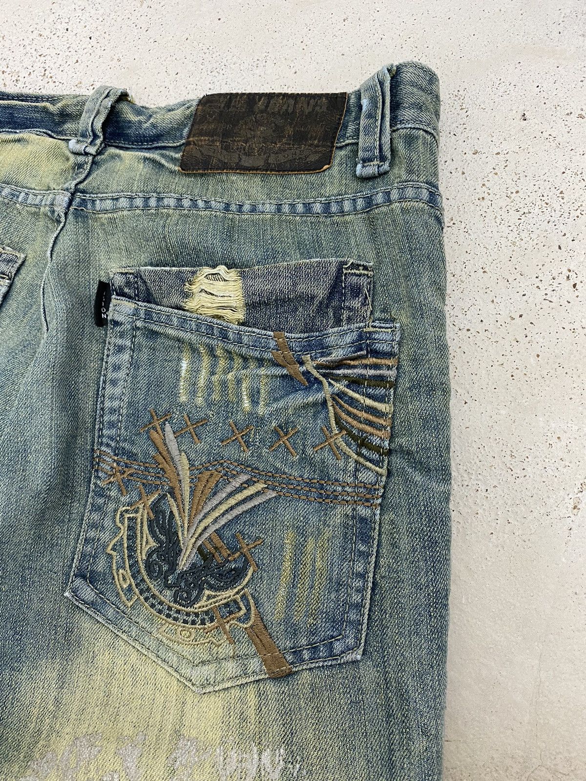 If Six Was Nine × Le Grande Bleu (L.G.B.) Asm Jean Japan Art Of Whisker Wax Honeycomb Patchwork Size US 31 - 19 Thumbnail