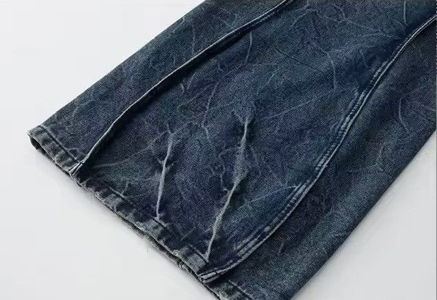 Japanese Brand Washed Blue Stacked Bagy Jeans Size US 34 / EU 50 - 9 Thumbnail