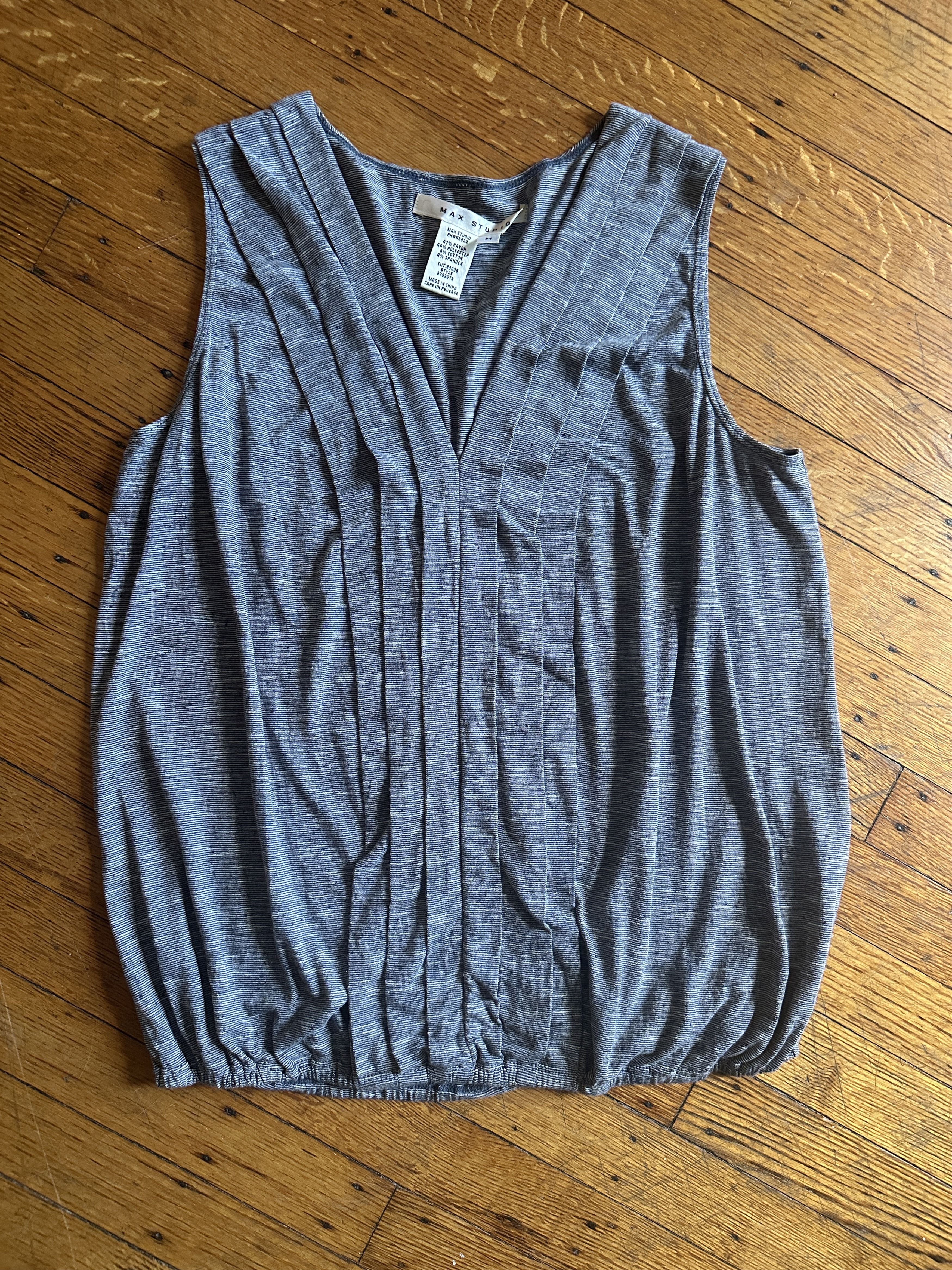 Max Mara Max Studio Heathered Blue Sleeveless Blouse Sz M Size M / US 6-8 / IT 42-44 - 1 Thumbnail