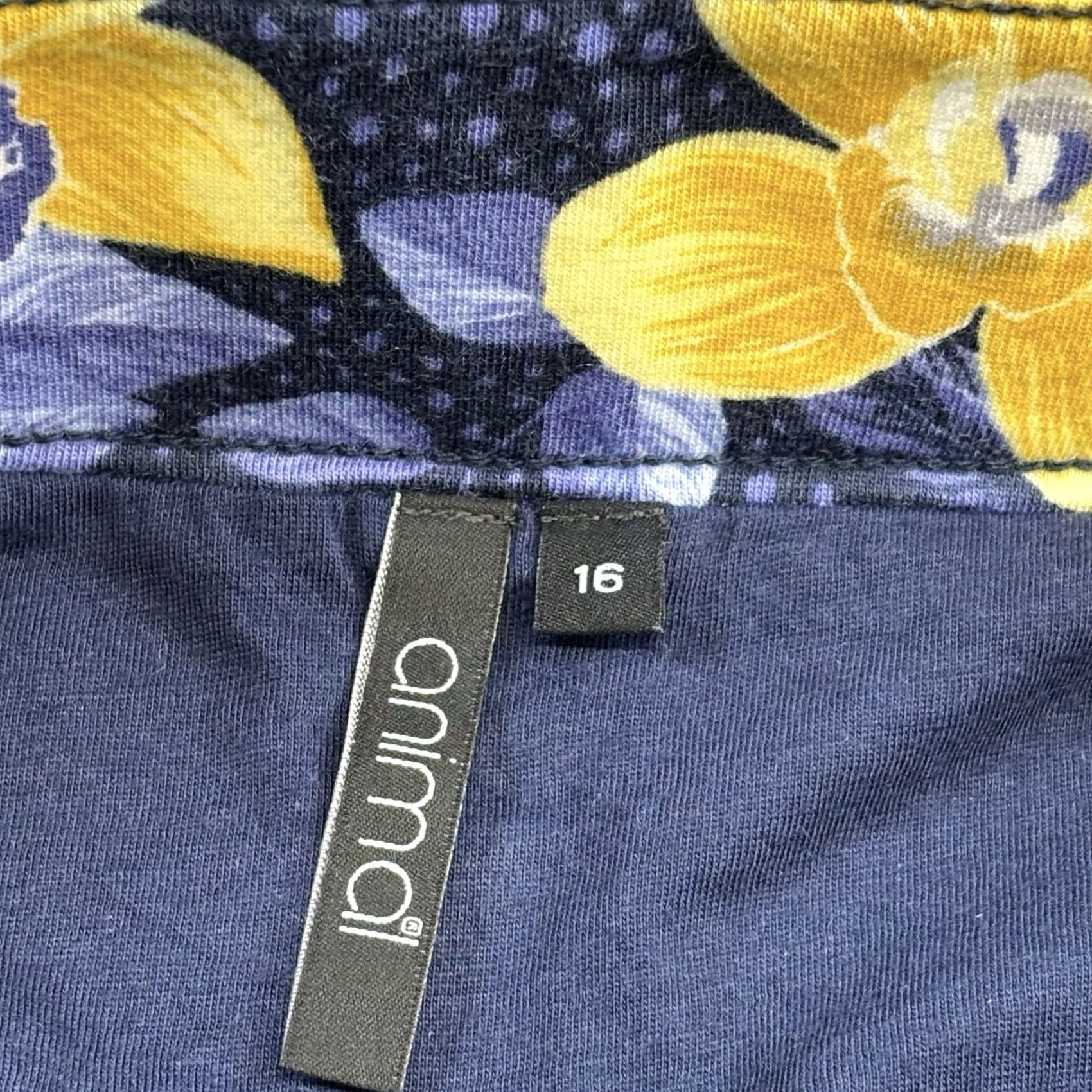 Vintage Animal floral jersey skirt 16 women’S navy yellow summer spring Pre Loved Vgc Size XXL / US 16-18 / IT 52-54 - 7 Thumbnail