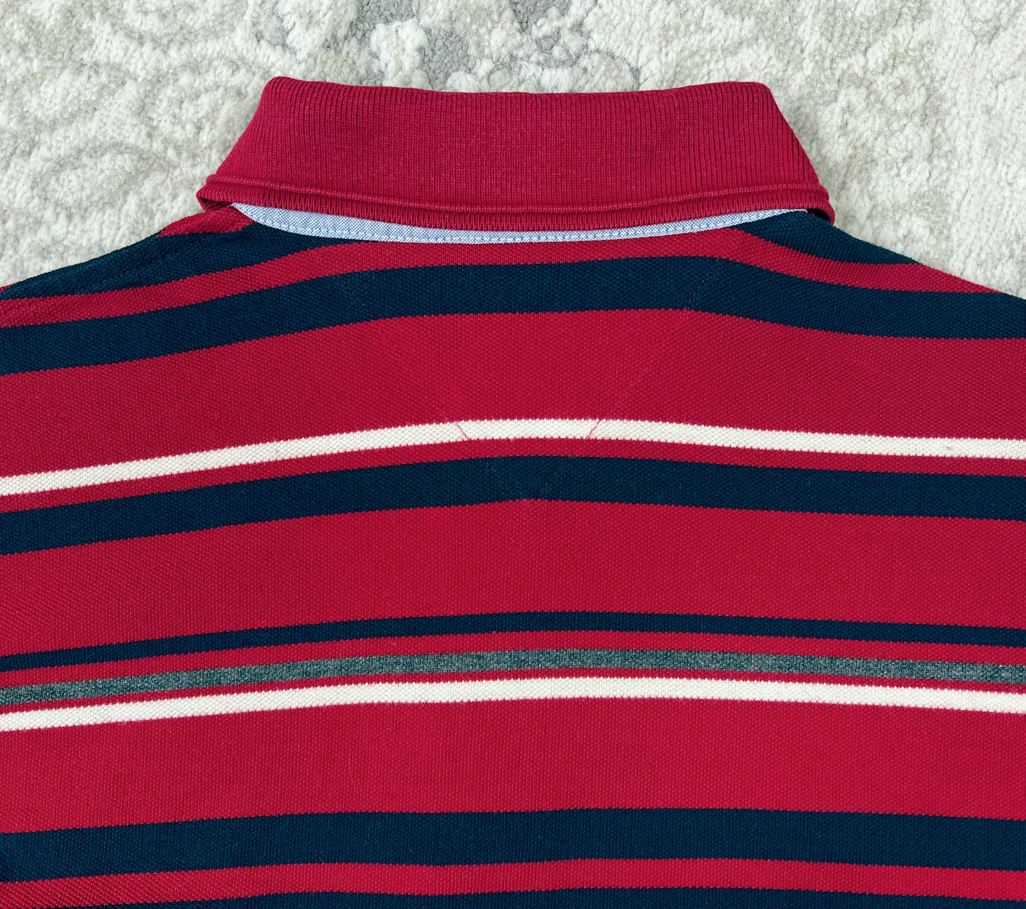 Tommy Hilfiger Tommy Hilfiger Y2K Striped Rugby Polo Shirt Long Sleeve Red Size US L / EU 52-54 / 3 - 7 Thumbnail