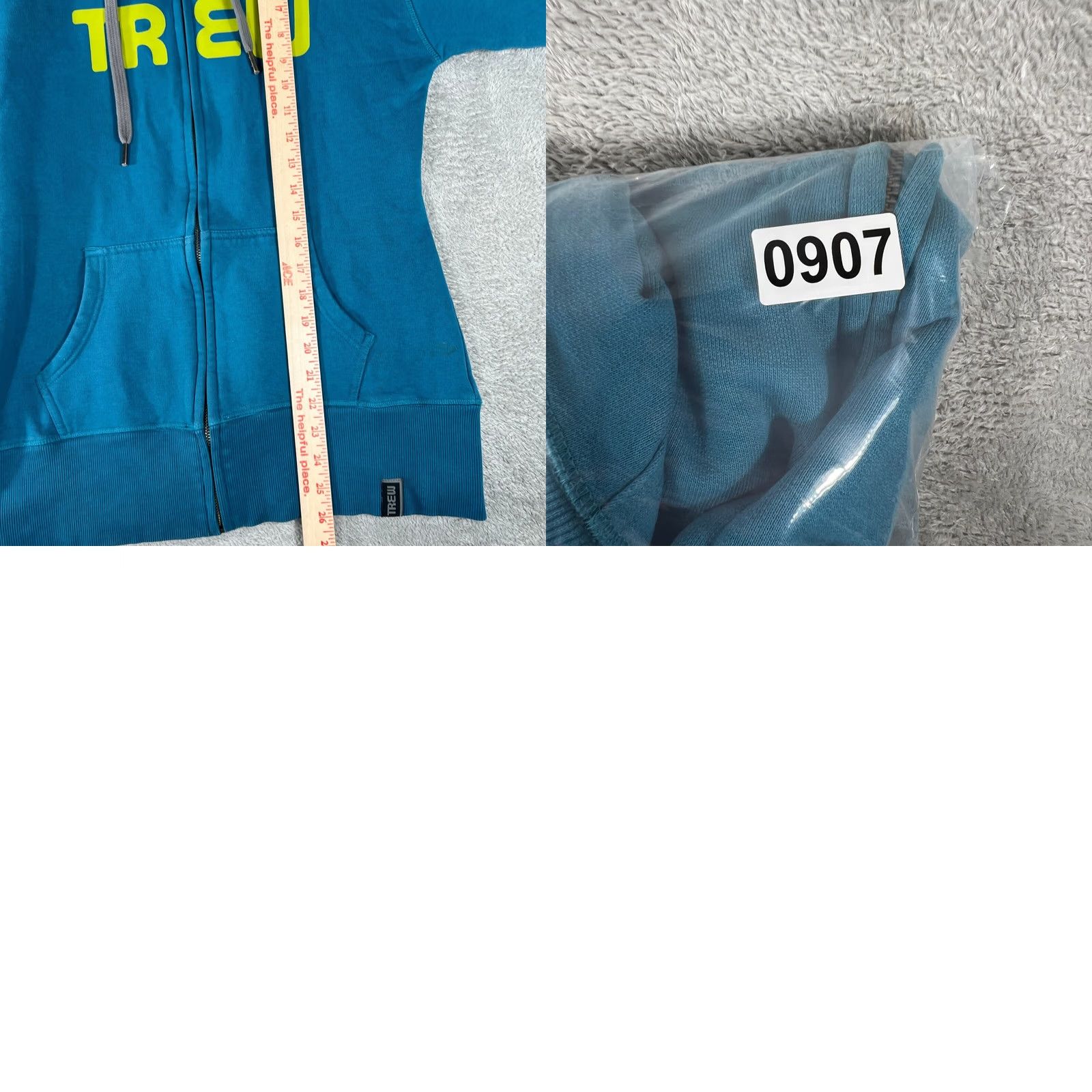 Vintage Trew Gear Hoodie Women M Blue Heavyweight Cotton Full Zip Workwear Logo Sweatshirt Hoodie Size M / US 6-8 / IT 42-44 - 8 Thumbnail