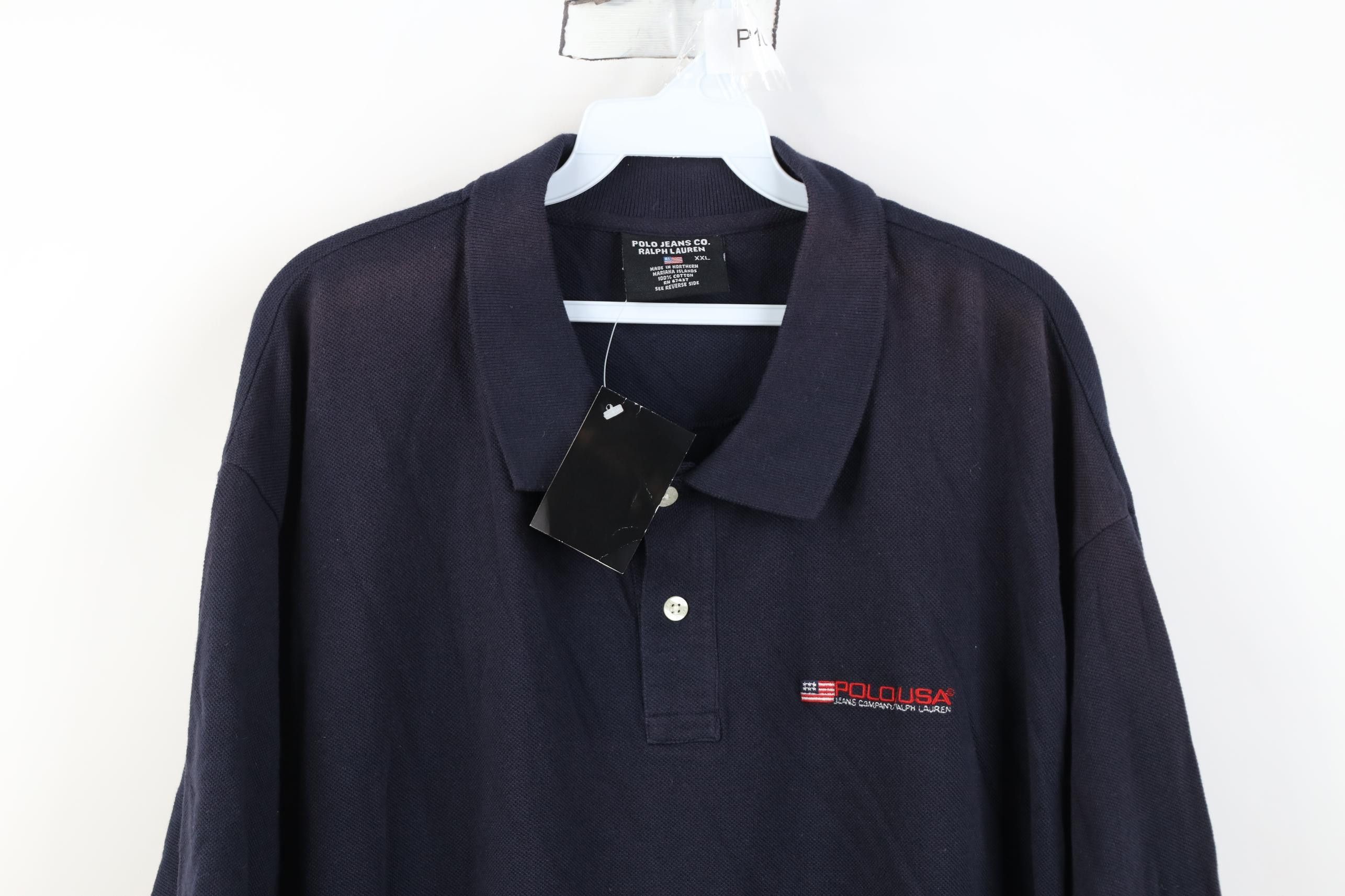 Polo Ralph Lauren Deadstock Vintage 90s Ralph Lauren Flag Golf Polo Shirt USA Size US XXL / EU 58 / 5 - 2 Thumbnail