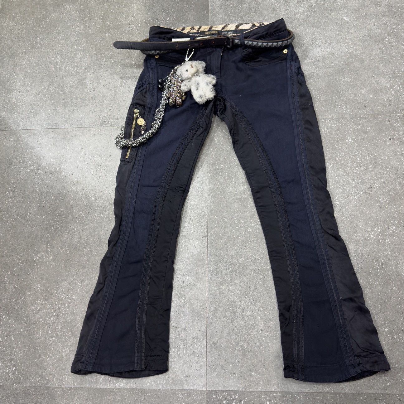 Roberto Cavalli Roberto Cavalli Two Toned Flared Trousers Size 30" / US 8 / IT 44 - 10 Thumbnail