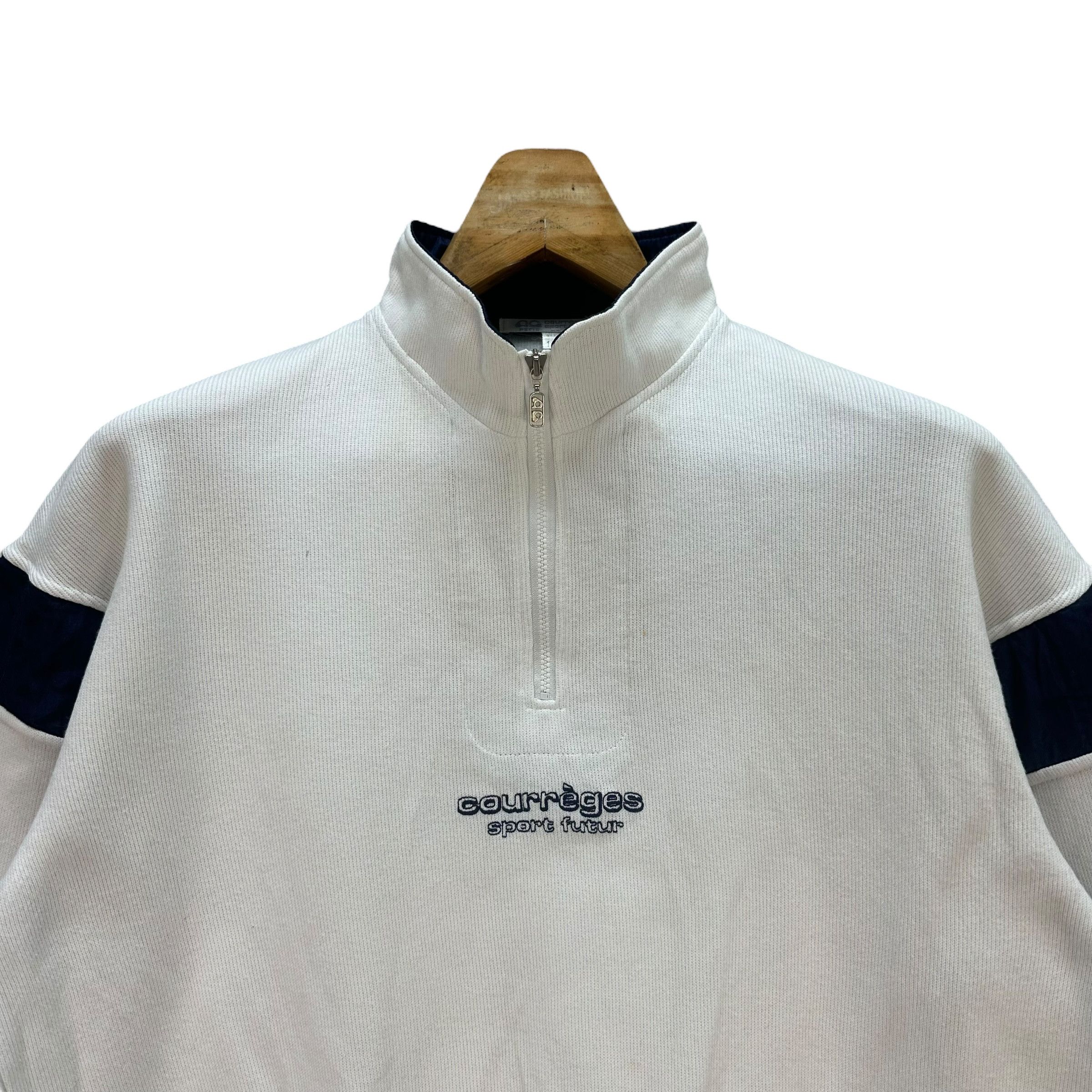 Courreges COURREGES Center Logo Turtleneck Half Zip Sweatshirt A3-0069 Size US S / EU 44-46 / 1 - 2 Thumbnail