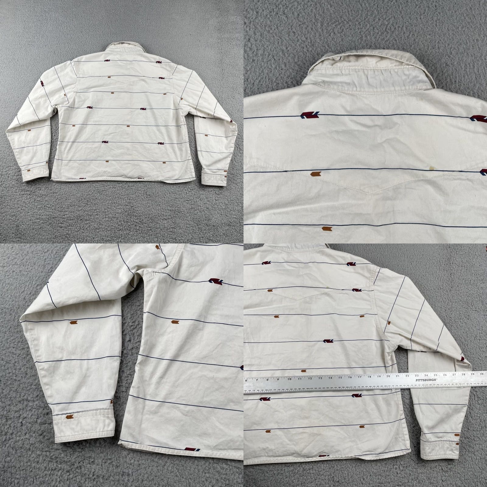 Wrangler VINTAGE Wrangler Women’s Long Sleeve Button-Up Shirt White Western Arrows L Women’s Regular Cotton Size L / US 10 / IT 46 - 9 Thumbnail