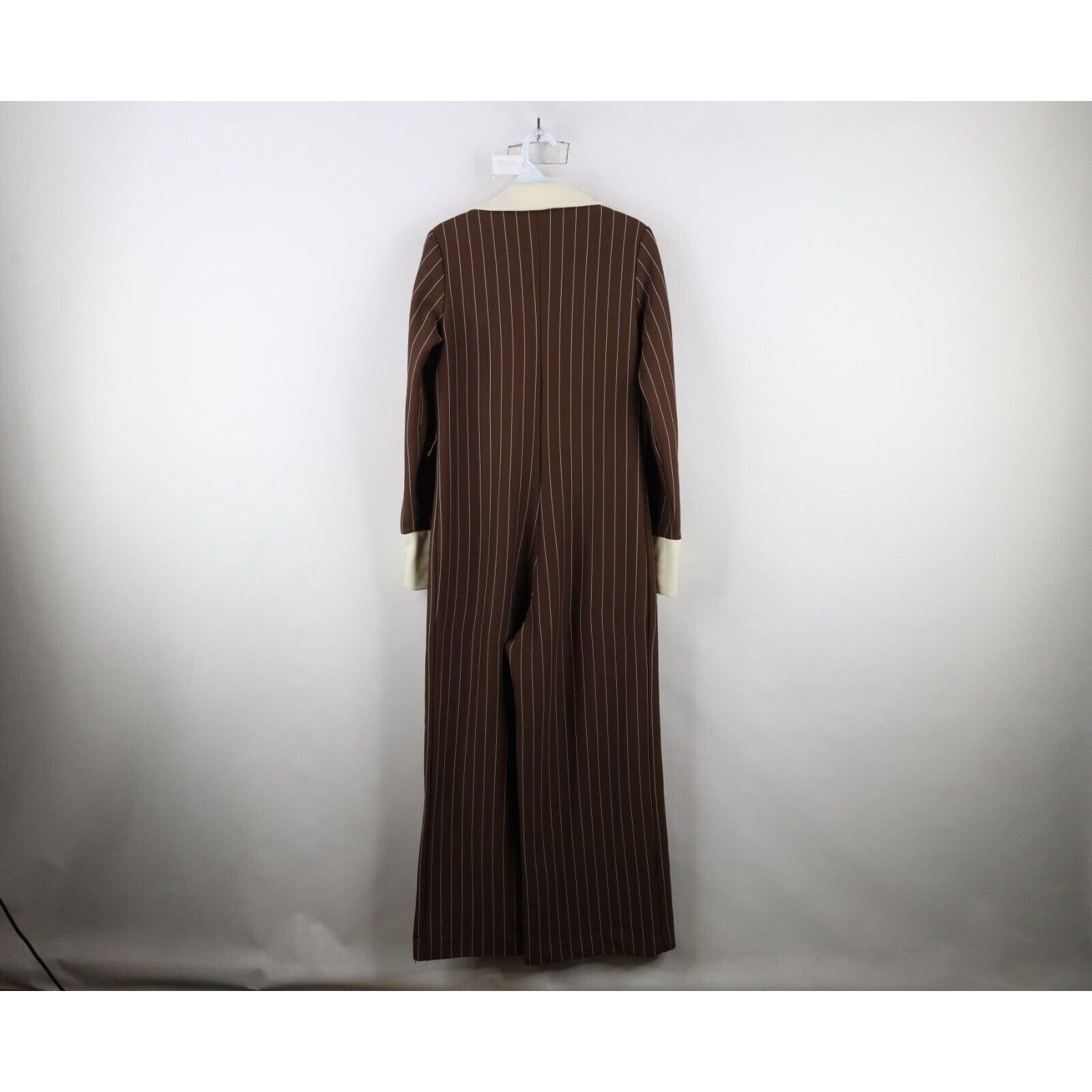 Vintage Vintage 70s Streetwear Pinstriped Bell Bottoms Romper Suit Size L / US 10 / IT 46 - 15 Thumbnail