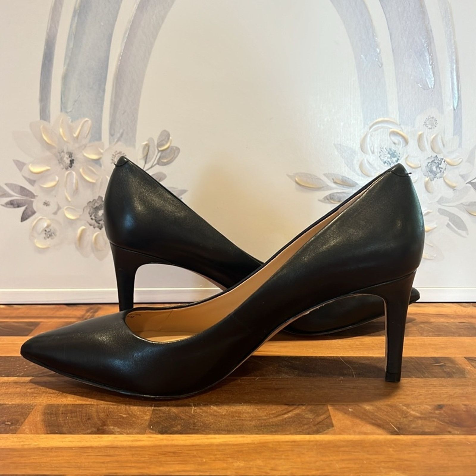 Diane von Furstenberg Diane Von Furstenberg The Olee Black Leather Heels Size US 7.5 / IT 37.5 - 10 Thumbnail