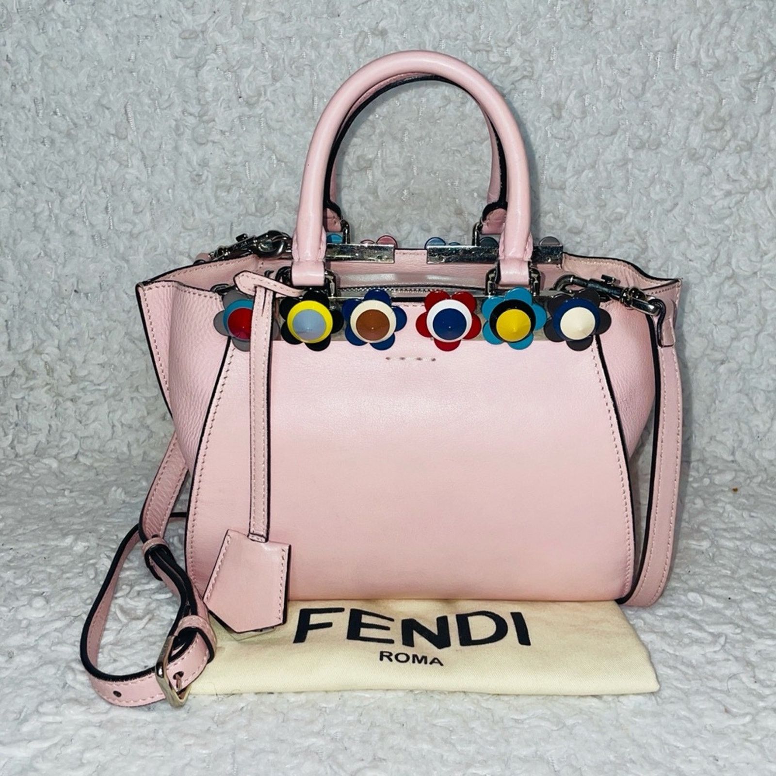 Fendi Fendi 3Jours Flowerland Mini Tote Pink Crossbody Size ONE SIZE - 1 Thumbnail