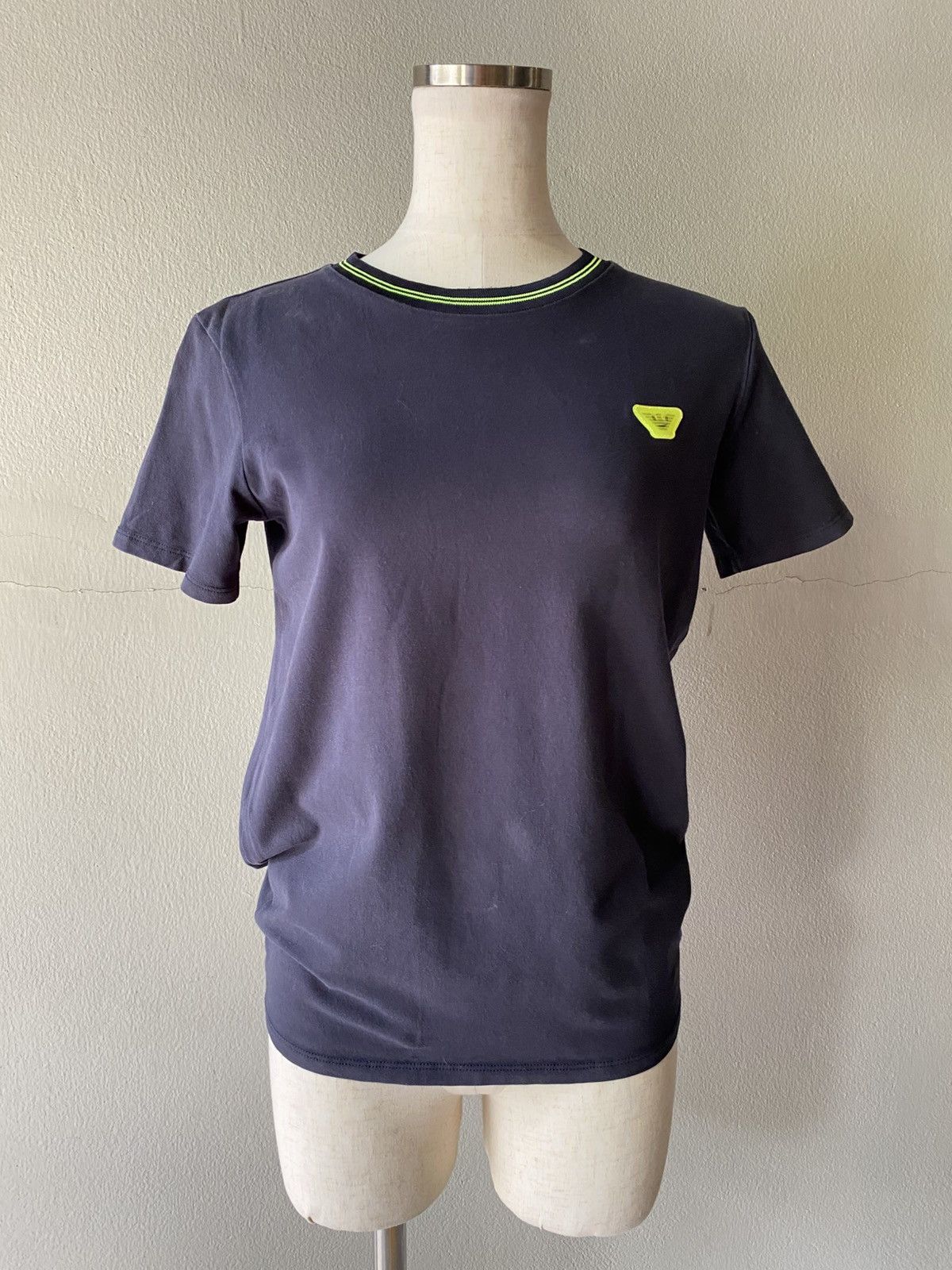 Emporio Armani Emporio Armani White T-Shirt with Green Trim Size US S / EU 44-46 / 1 - 18 Thumbnail