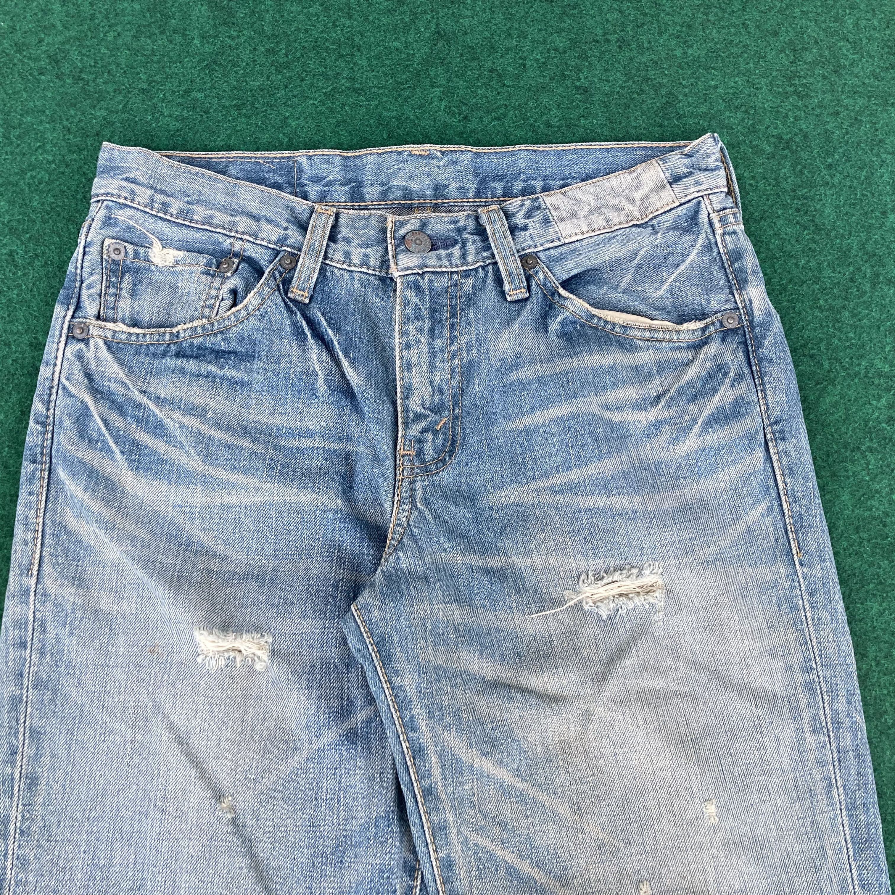 Levi's × Vintage Vtg Levis 517 Ripped Denim Bootcut Flared Sz 29 Jeans Size US 29 - 3 Thumbnail