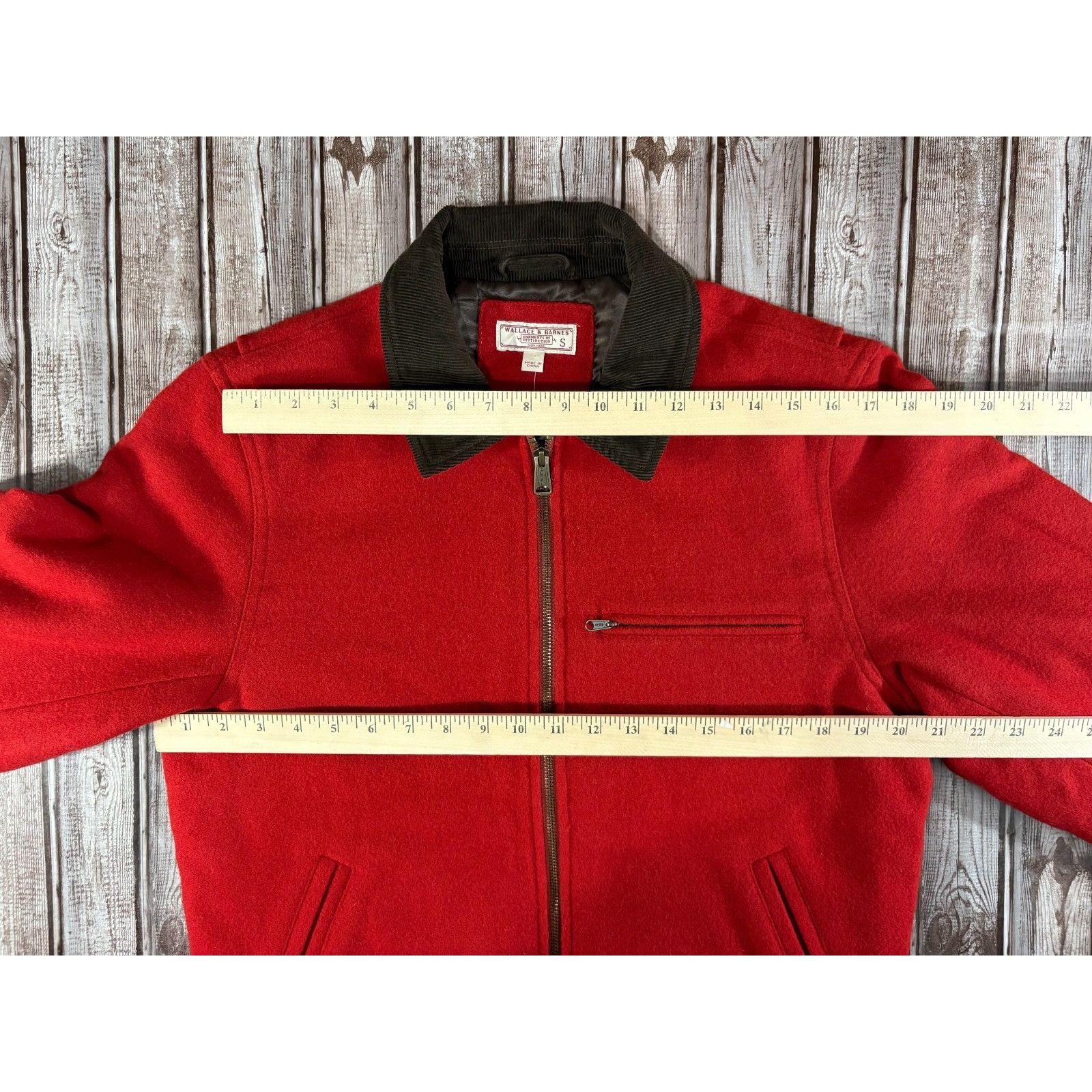 Wallace & Barnes Wallace & Barnes Wool Detroit Bomber Jacket size S color Red Size US S / EU 44-46 / 1 - 14 Thumbnail