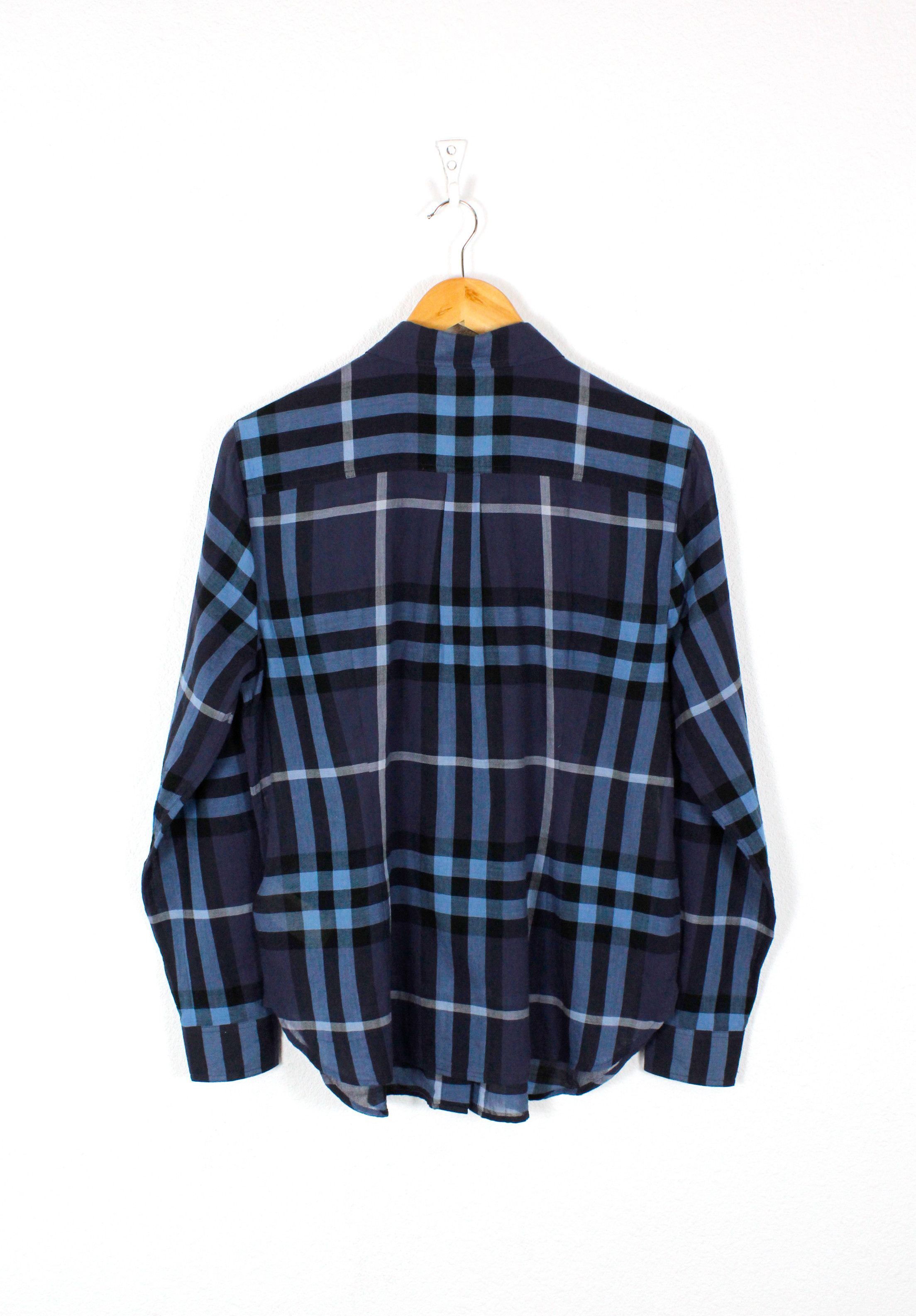 Burberry × Burberry Prorsum Womens Burberry Transparent Blue Nova Check Shirt L Size L / US 10 / IT 46 - 4 Thumbnail